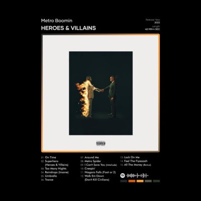 Metro Boomin Heroes And Villains Tracklist Album Tapestry Official Metro Boomin Merch