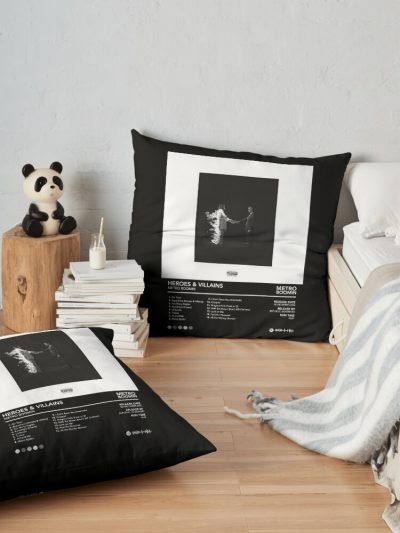 Metro Boomin - Heroes And Villains | Metro Boomin Album Throw Pillow Official Metro Boomin Merch