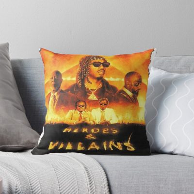 Metro Boomin Heroes And Villains Throw Pillow Official Metro Boomin Merch