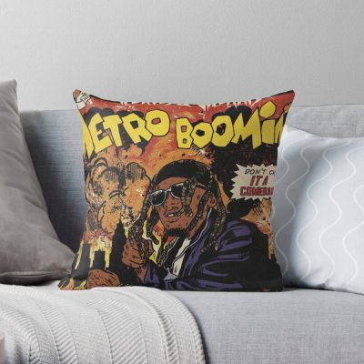 Copy Of Metro Boomin Heroes And Villains Album Graphic Throw Pillow Official Metro Boomin Merch