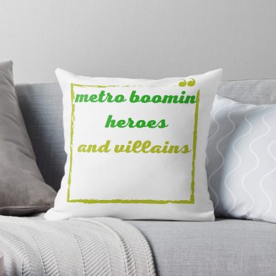 Metro Boomin Heraes And Villains Throw Pillow Official Metro Boomin Merch