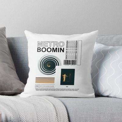 Metro Boomin - Heroes And Villains | Metro Boomin Album Throw Pillow Official Metro Boomin Merch