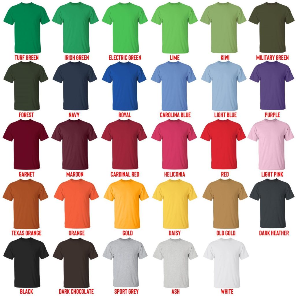 t shirt color chart - Metro Boomin Shop